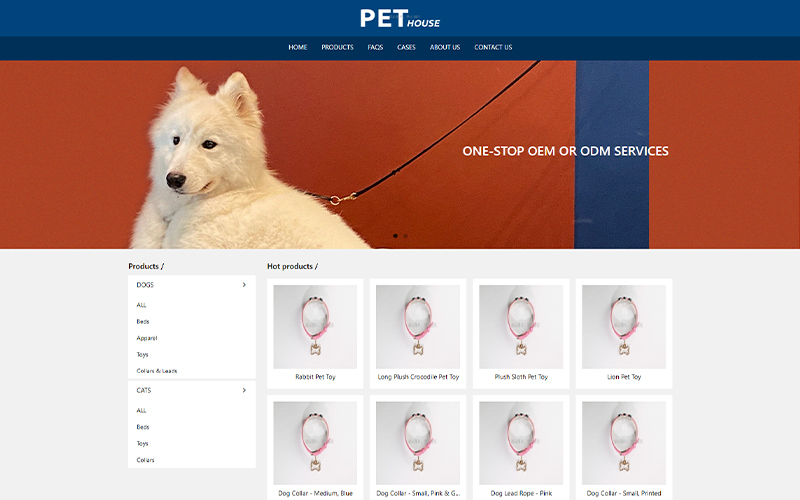 宠物用品外贸出口公司网站模板-宠物用品外贸出口公司网页模板|响应式模板|网站制作|网站建站